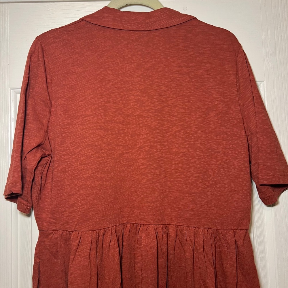 Boden Burnt Orange Collared Midi Dress - Picture 6 of 12